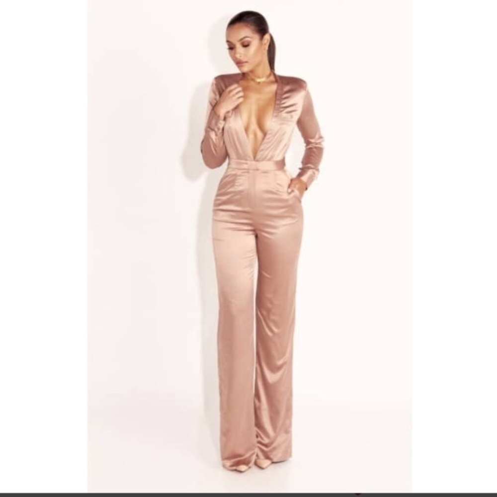 JLUXLABEL satin tan jumpsuit - Picture 3 of 3